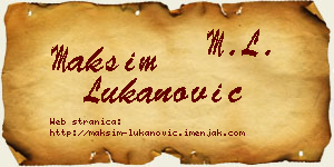 Maksim Lukanović vizit kartica
